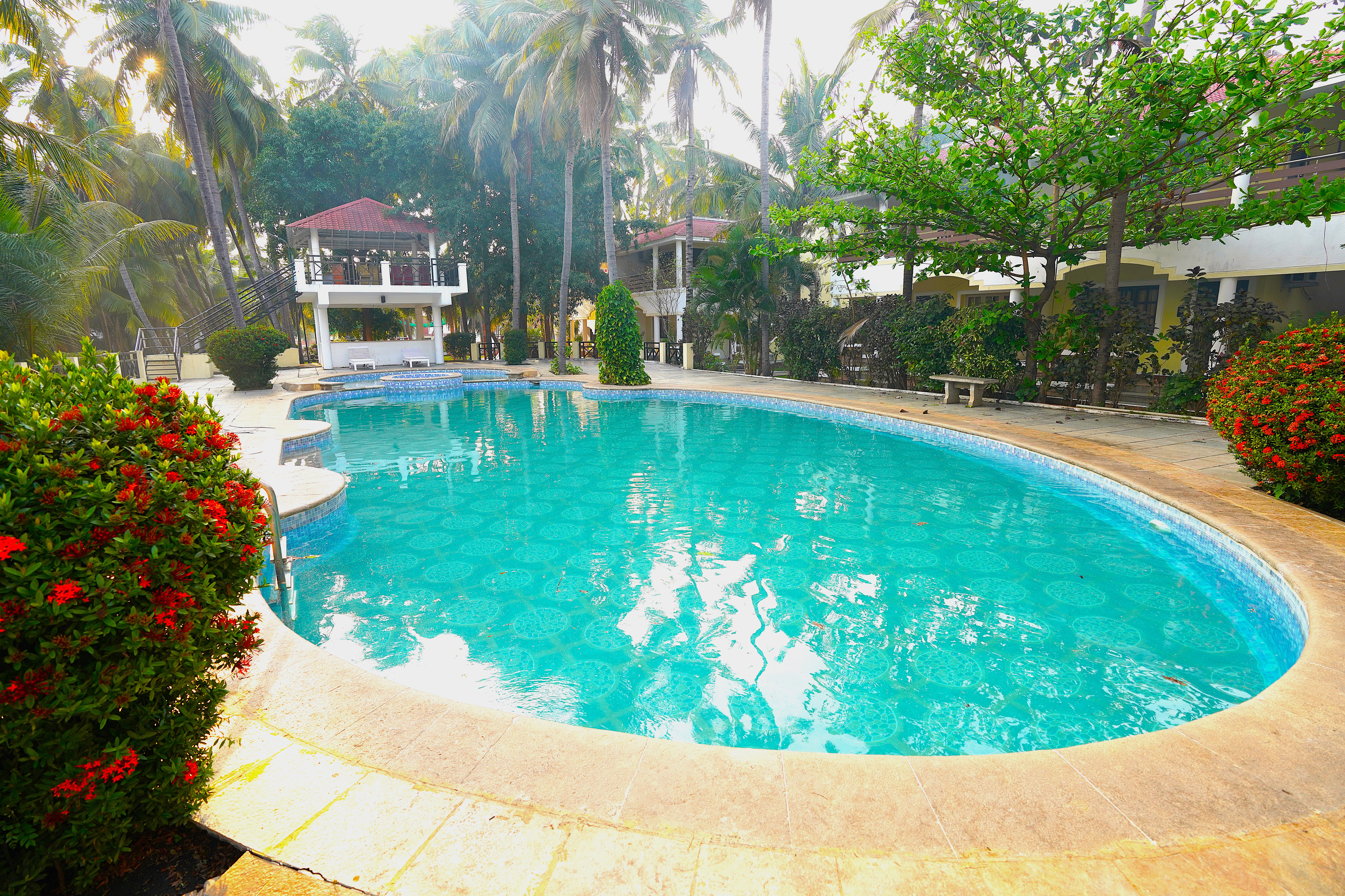 Relaxing resort spa with candles